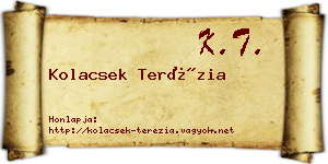 Kolacsek Terézia névjegykártya