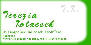 terezia kolacsek business card